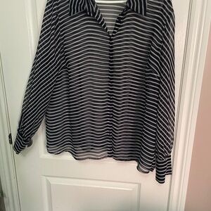 Addition Elle Long Sleeve See Thru Blouse